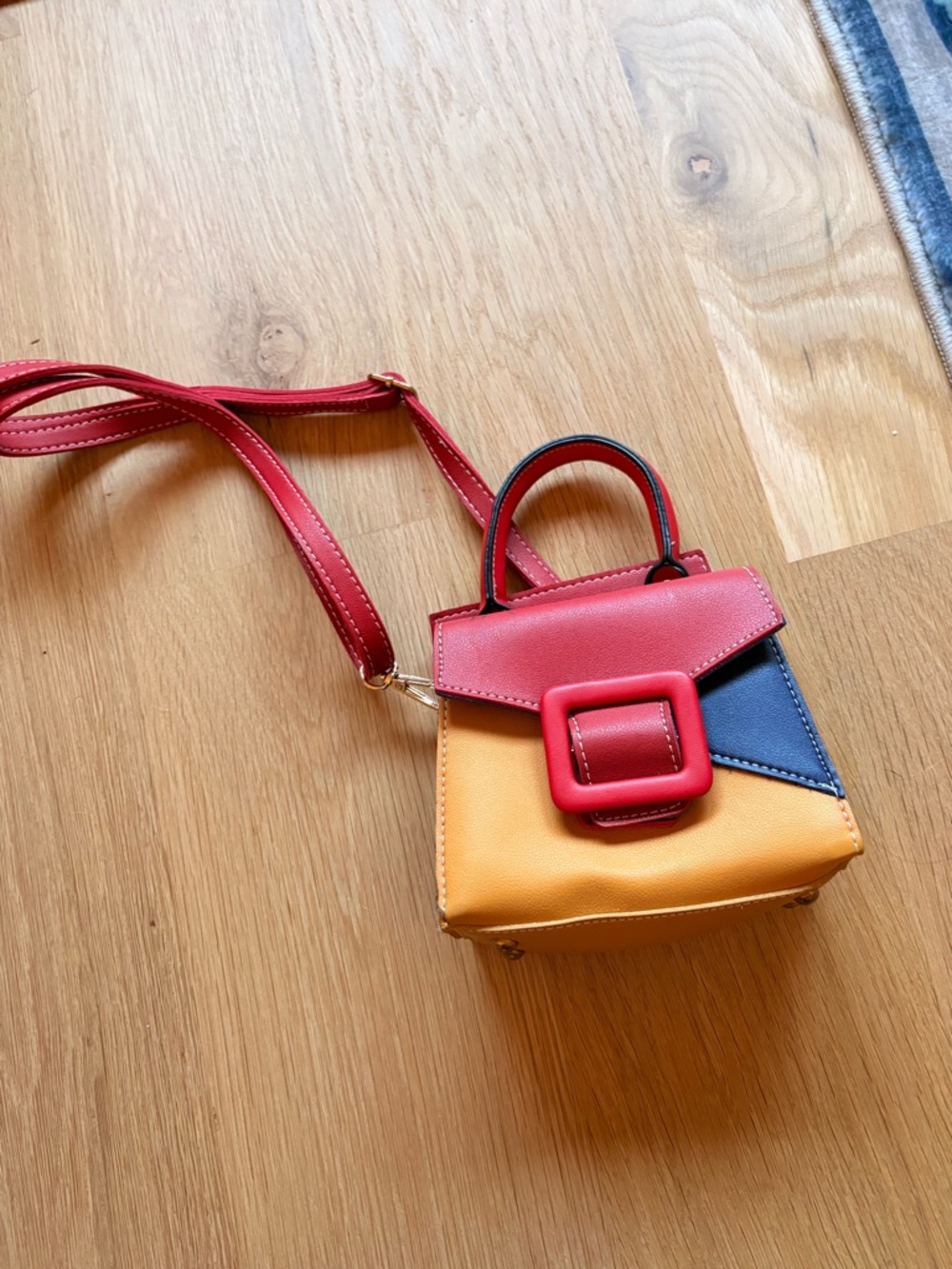 Colorblock Mini Crossbody Bag in Red, Yellow and Blue